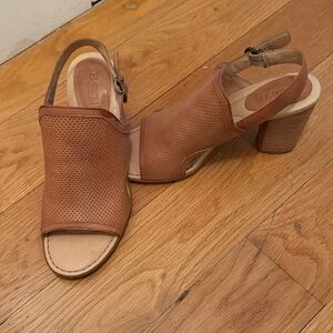 Born Women's Brown Leather Slingback Heels